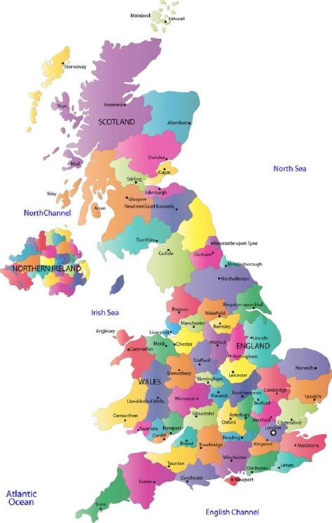 UK Counties Map .